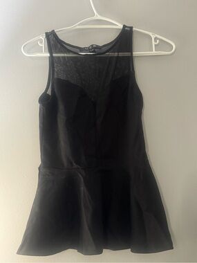 U2B Black Mesh Yoke Fit-and-Flare Dress